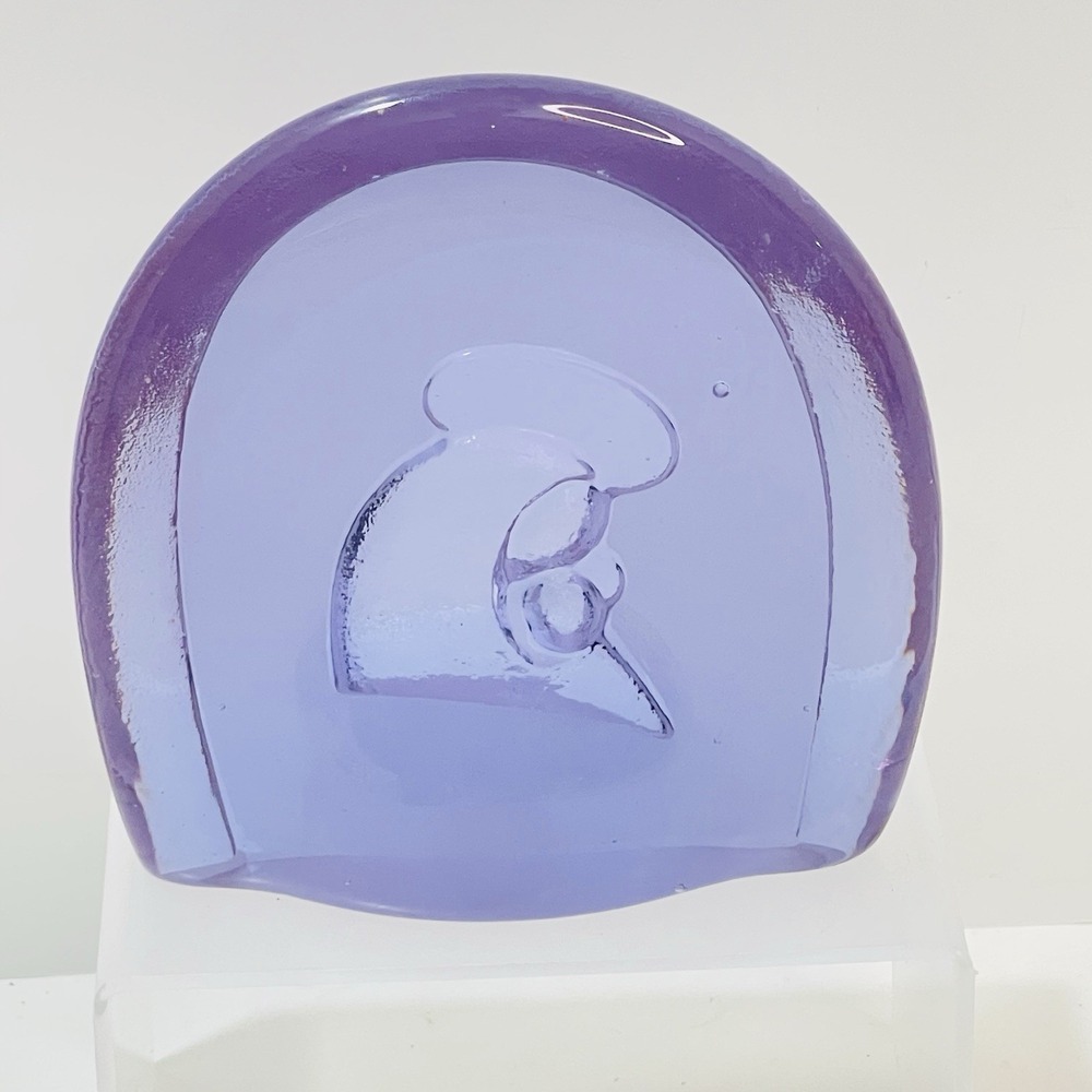 Vintage Neodymium Alexandrite Glass Madonna Child Paperweight